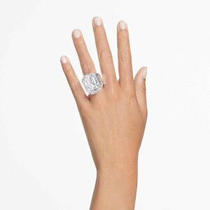 Swarovski Lucent cocktail ring, Octagon cut, Clear